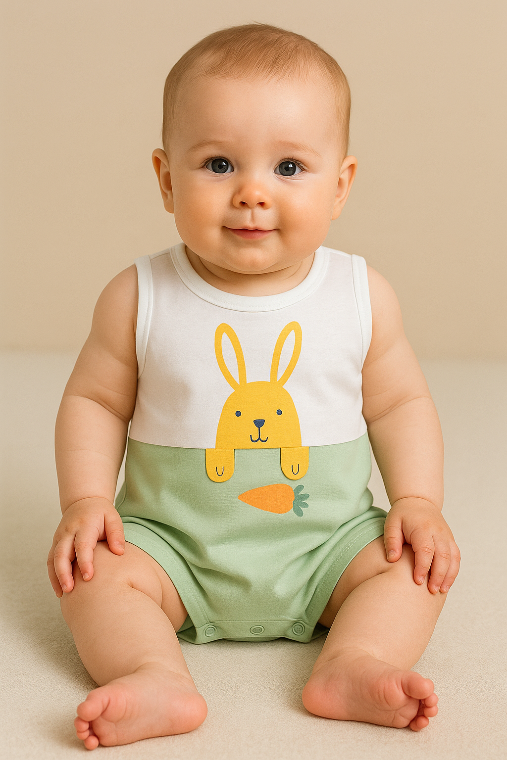 Macacão Coelhinho & Cenoura – Dos 1 aos 12 meses 🐰🥕