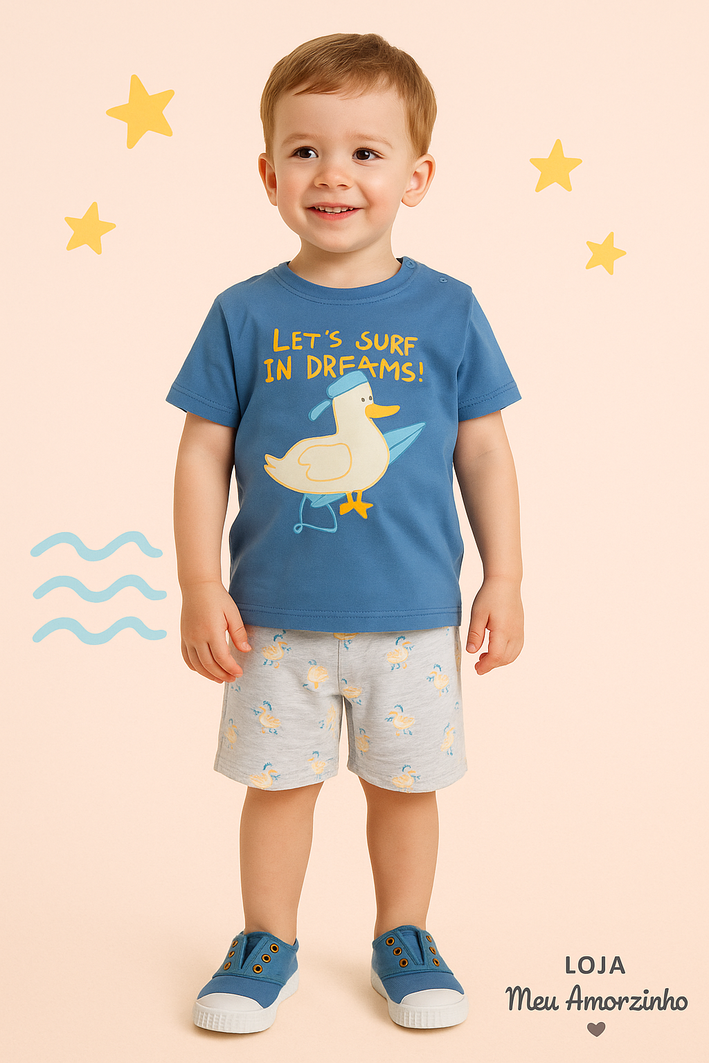 Conjunto Gaivotas na praia