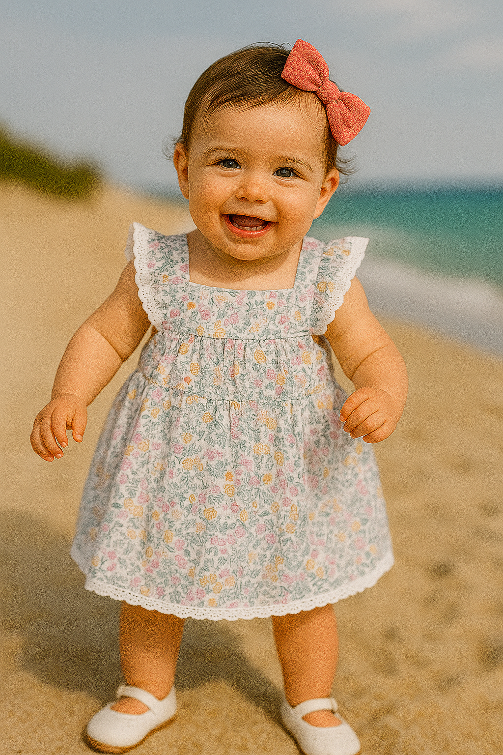 Vestido Bebé com Tapa-Fraldas – 100% Algodão