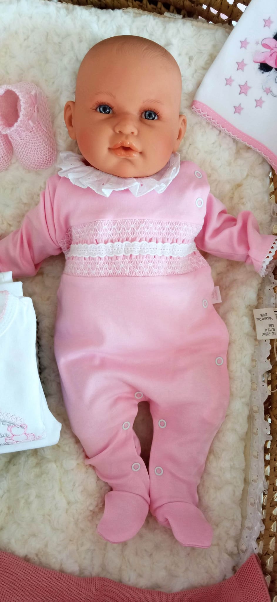 Babygrow de Algodão Rosa com golinha