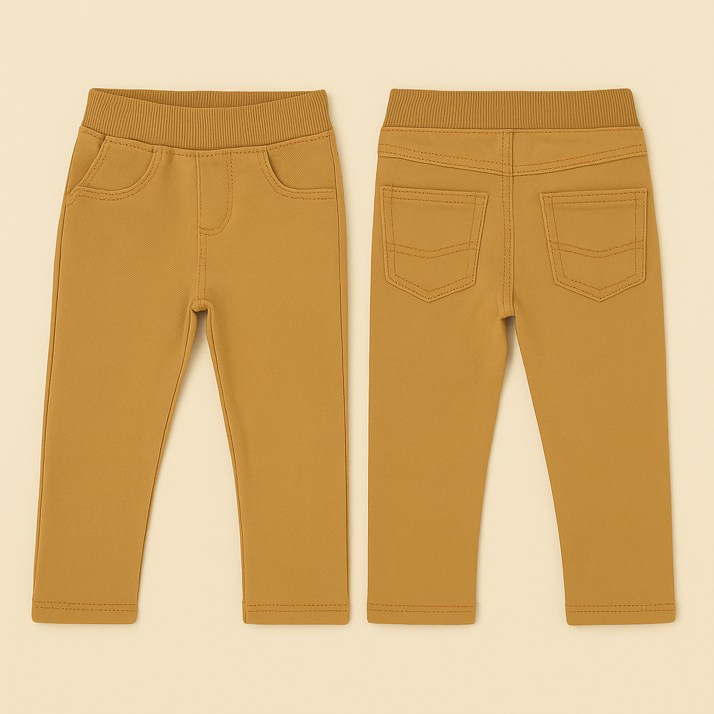 Calças Sarja Mostarda Bebé – Conforto & Estilo (6-36M)