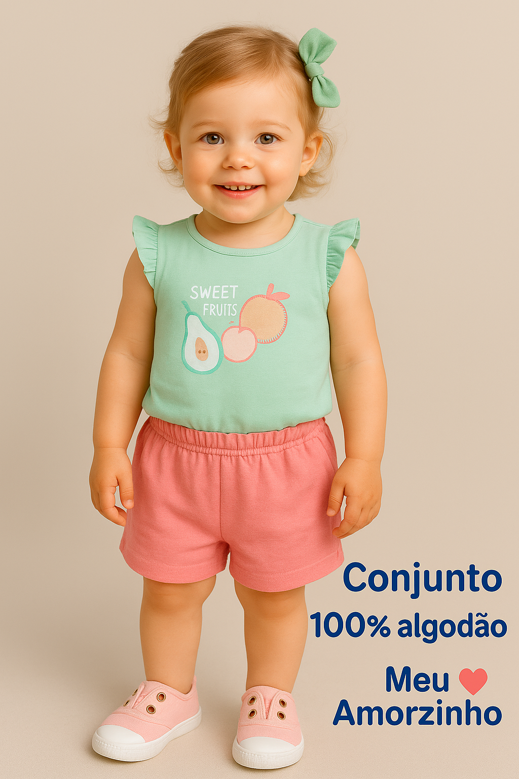 Conjunto de Algodão abacate