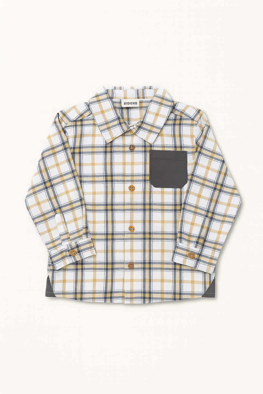 Camisa Xadrez com Bolso Contrastante | Dos 6 aos 36 meses
