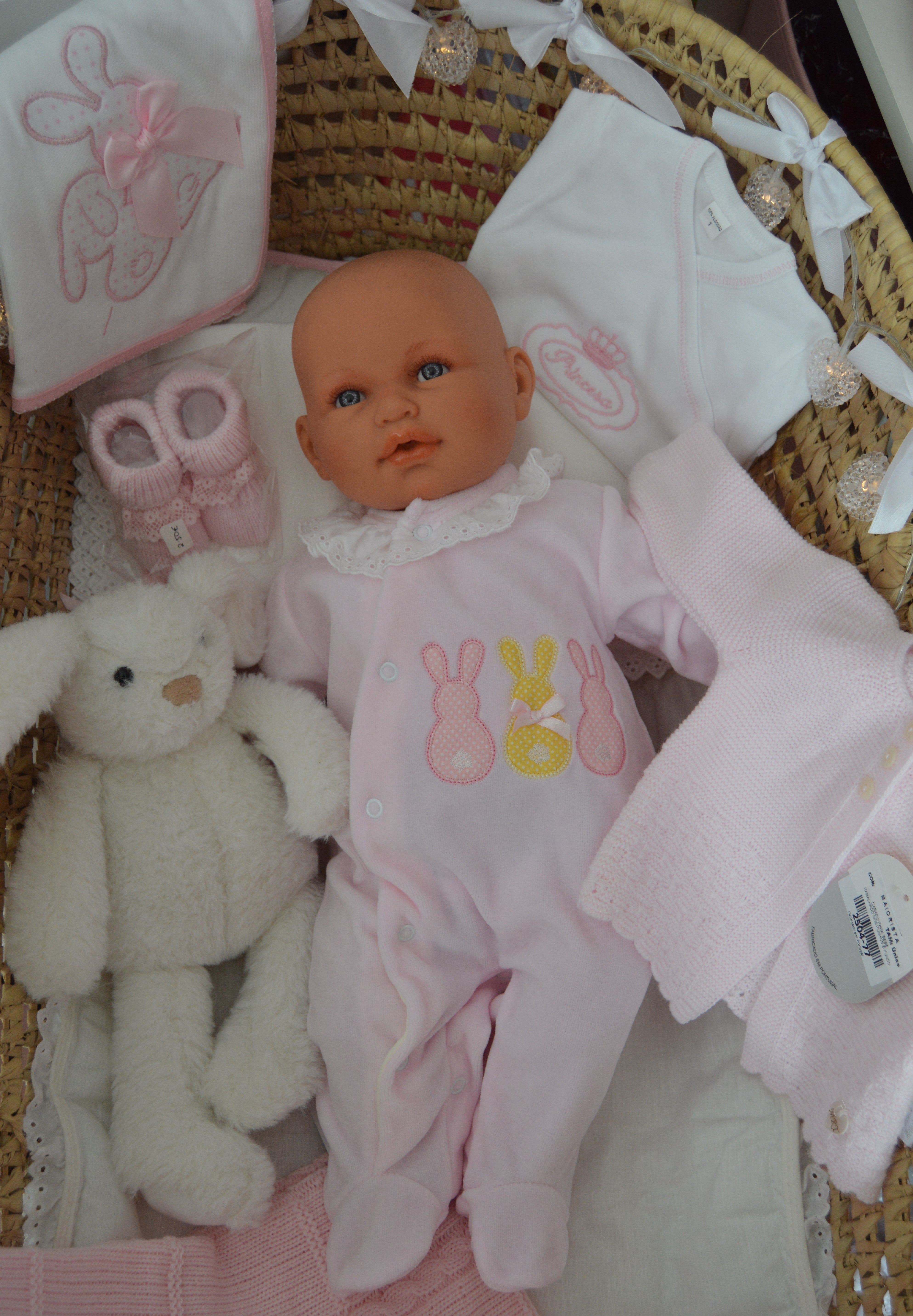 Babygrow de veludo coelhinhos