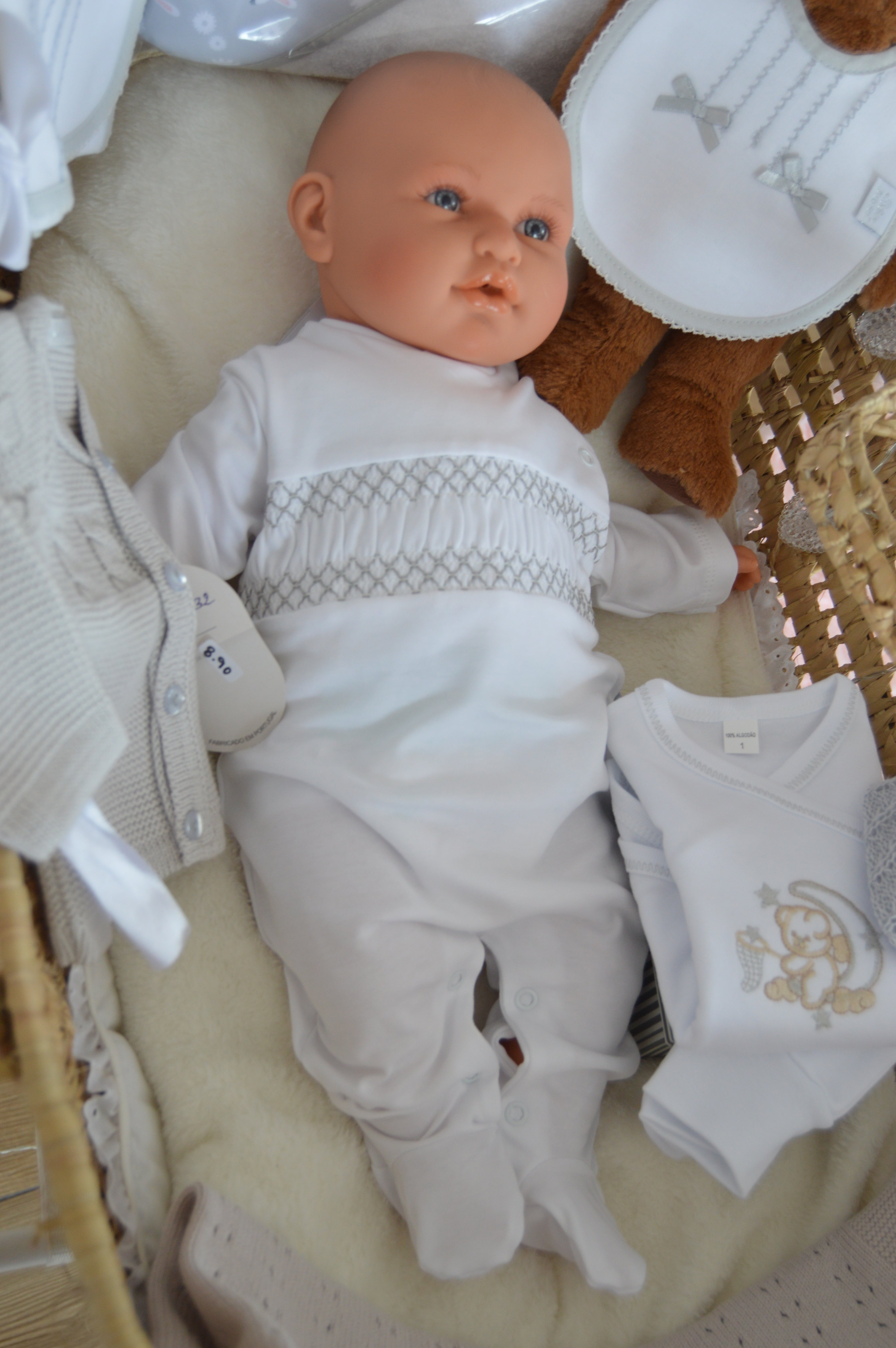Babygrow Algodão Favos Cinza