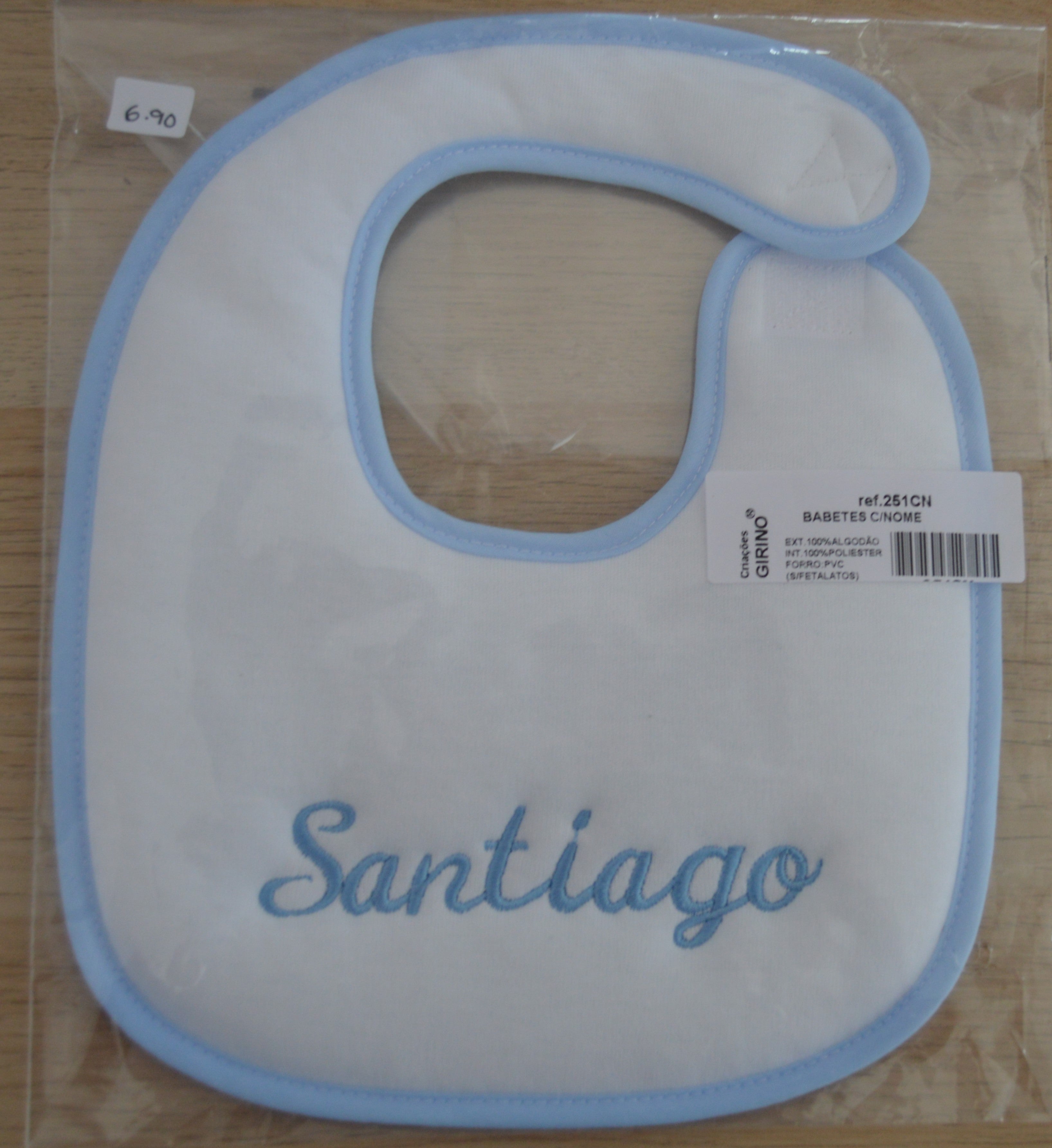 Babete Personalizado com o nome do Bebé Menino