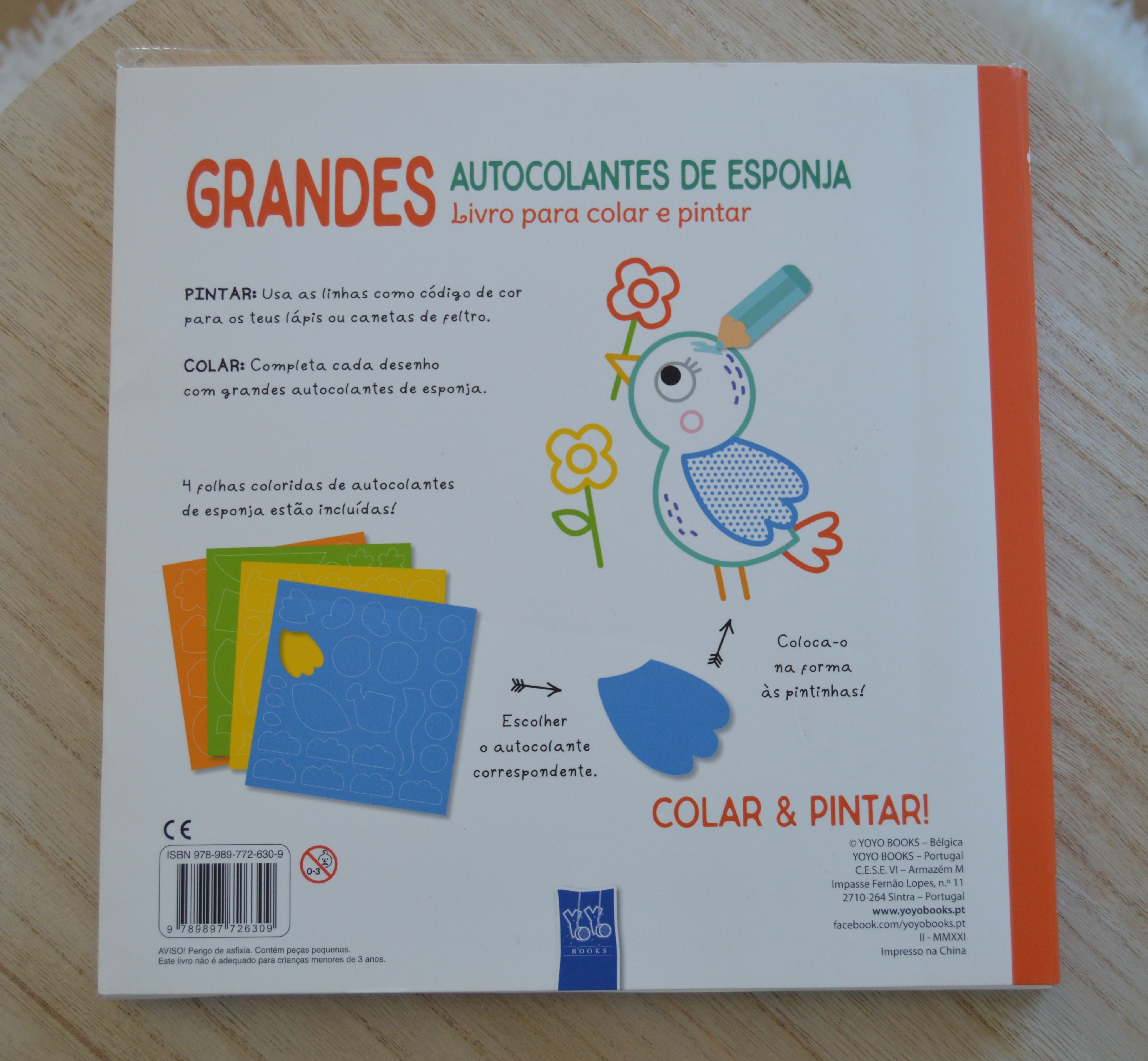 Livro Grandes Autocolantes de Esponja Livro para Colar e Pintar Ratinho