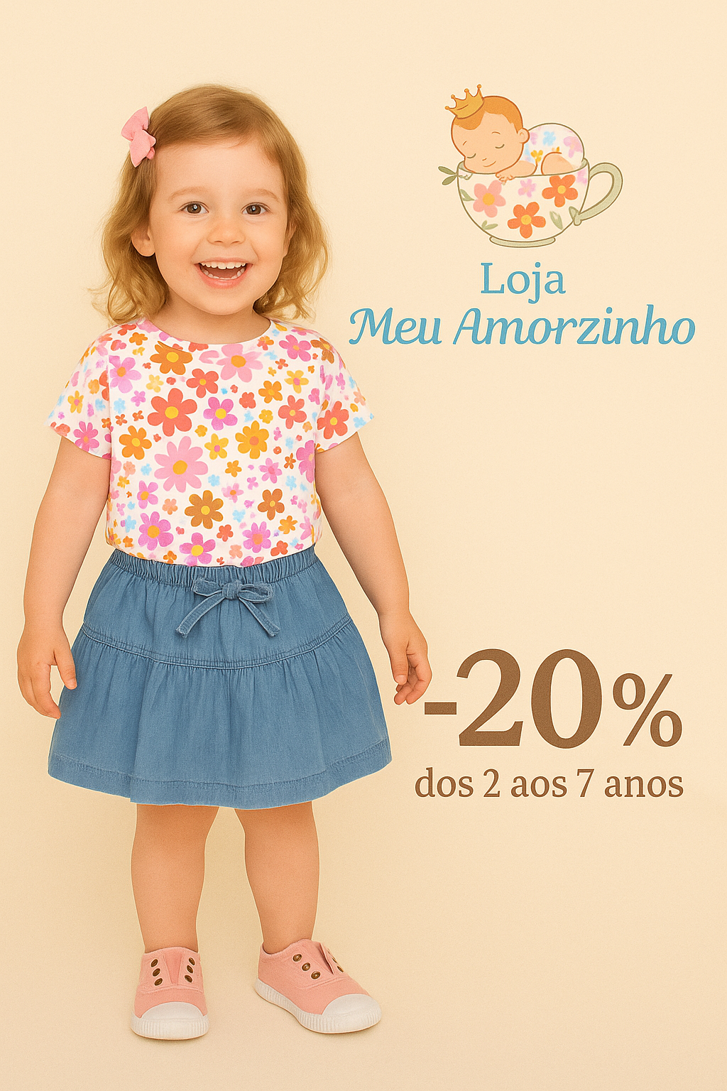 Saia De Ganga com roda para meninas dos 2 aos 7 anos