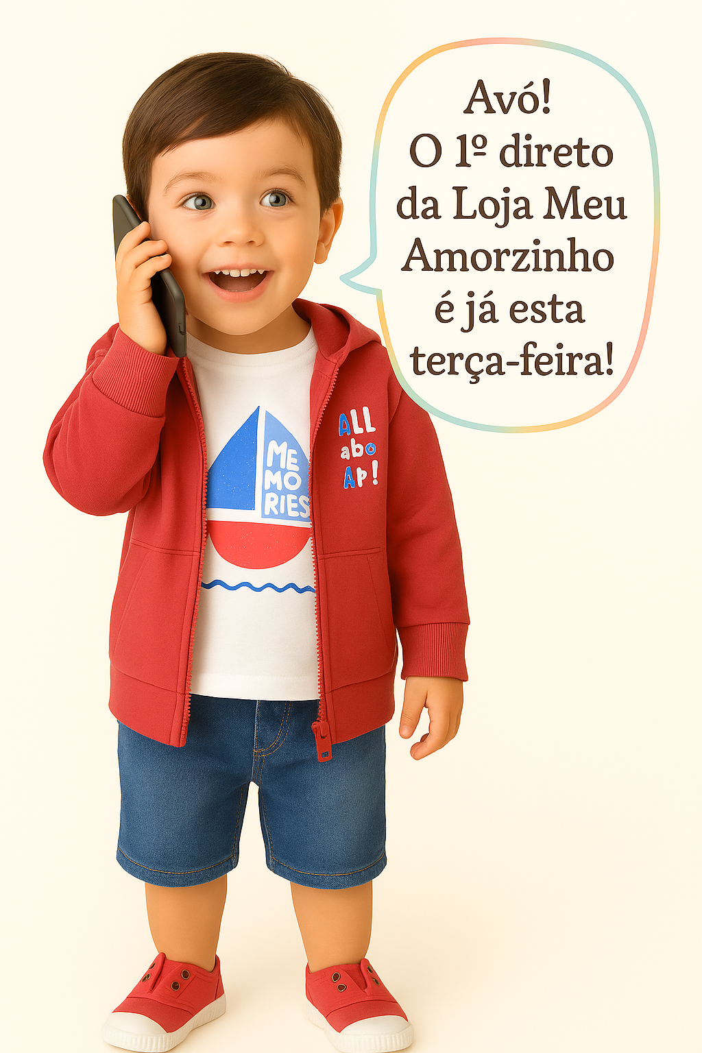 ⛵ Casaco Vermelho com Capuz “All Aboard”