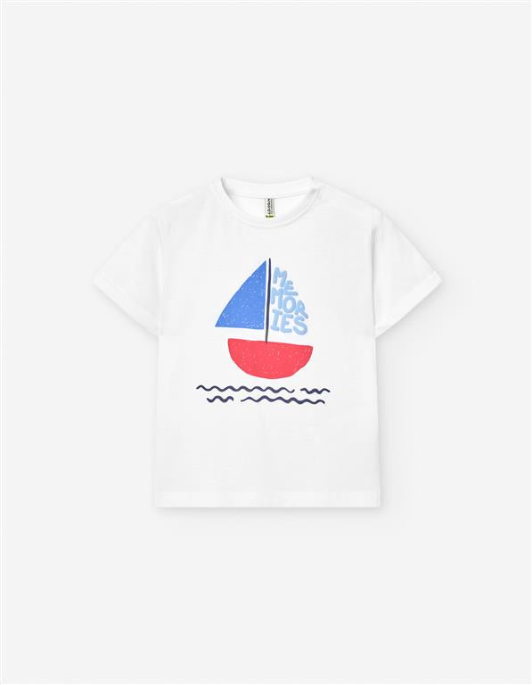 T-shirt de manga curta Barquinho
