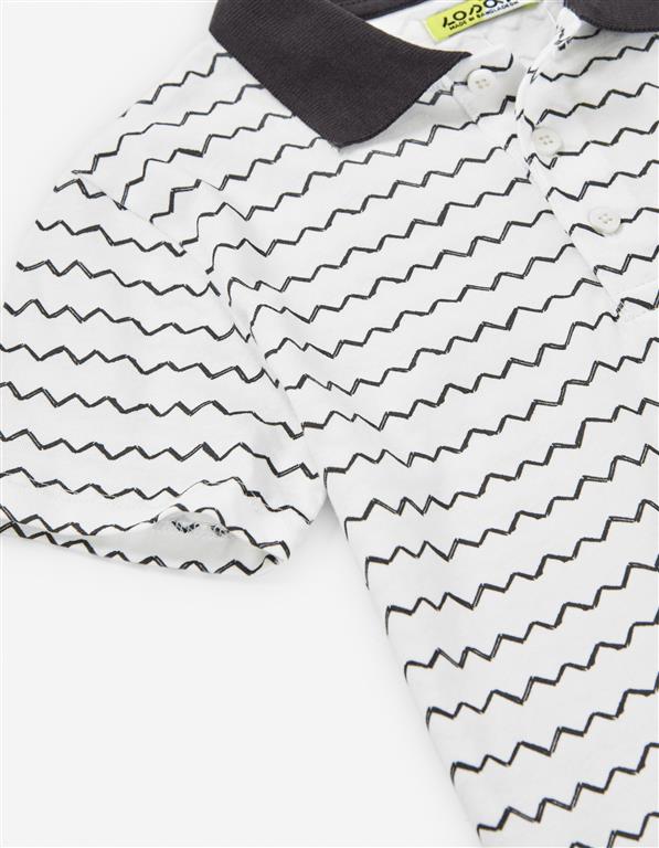 Polo “Cool Waves” – Risquinhas marinho e Gola azul marinho