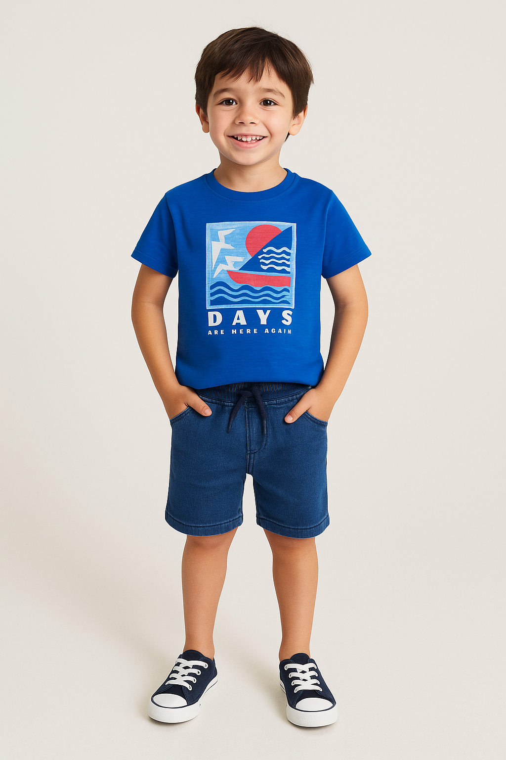T-shirt “Days Are Here Again” – Barquinho à Vela