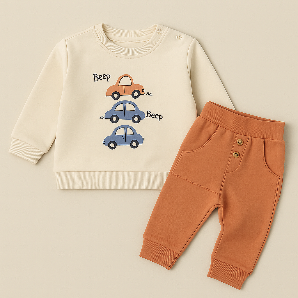 Conjunto de Inverno “Beep Beep” para Bebé Menino – 1 aos 12 Meses