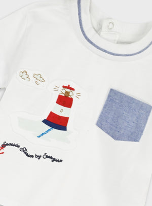 Conjunto 2 Peças Farol Bebé Menino | T-shirt + Calções Algodão