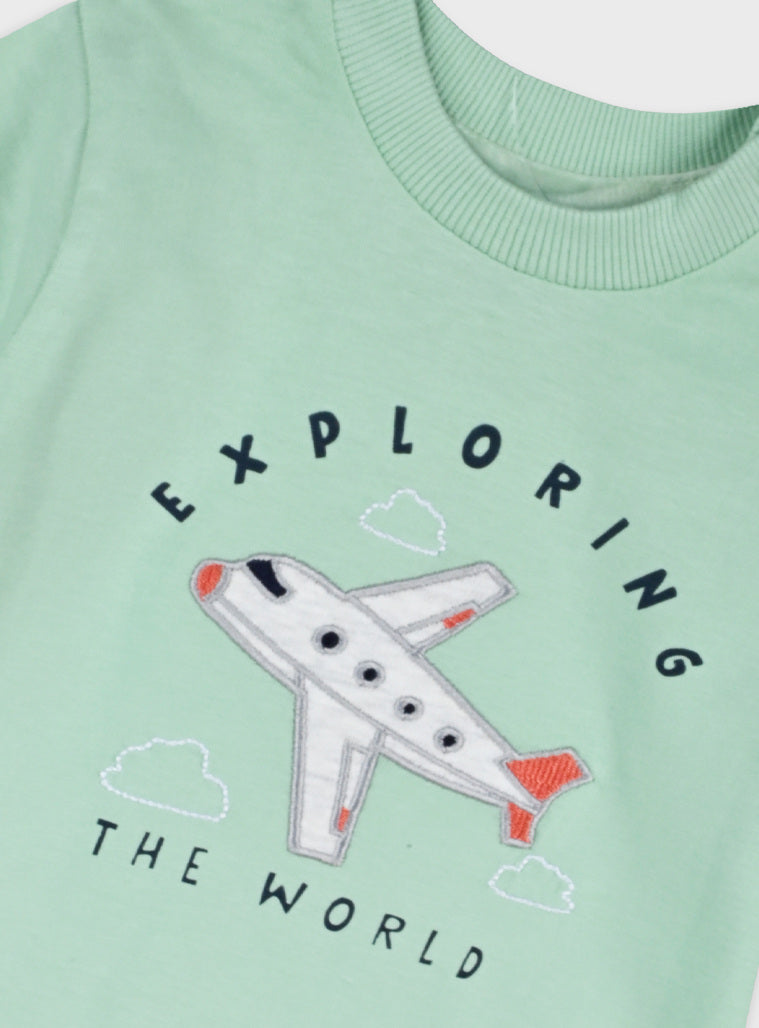 Conjunto Avião Bebé Menino | T-shirt + Calções 100% Algodão | Energiers