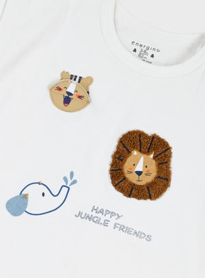 Conjunto Happy Jungle Friends Bebé Menino | T-shirt + Calções 100% Algodão | Energiers