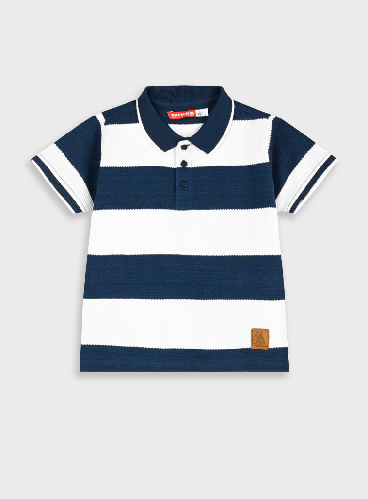 Polo Riscas Marinho e Branco | Menino 1-6 Anos