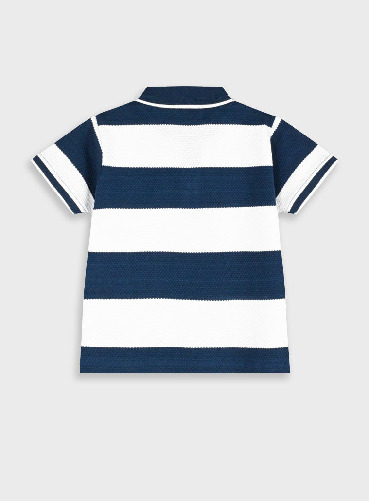 Polo Riscas Marinho e Branco | Menino 1-6 Anos