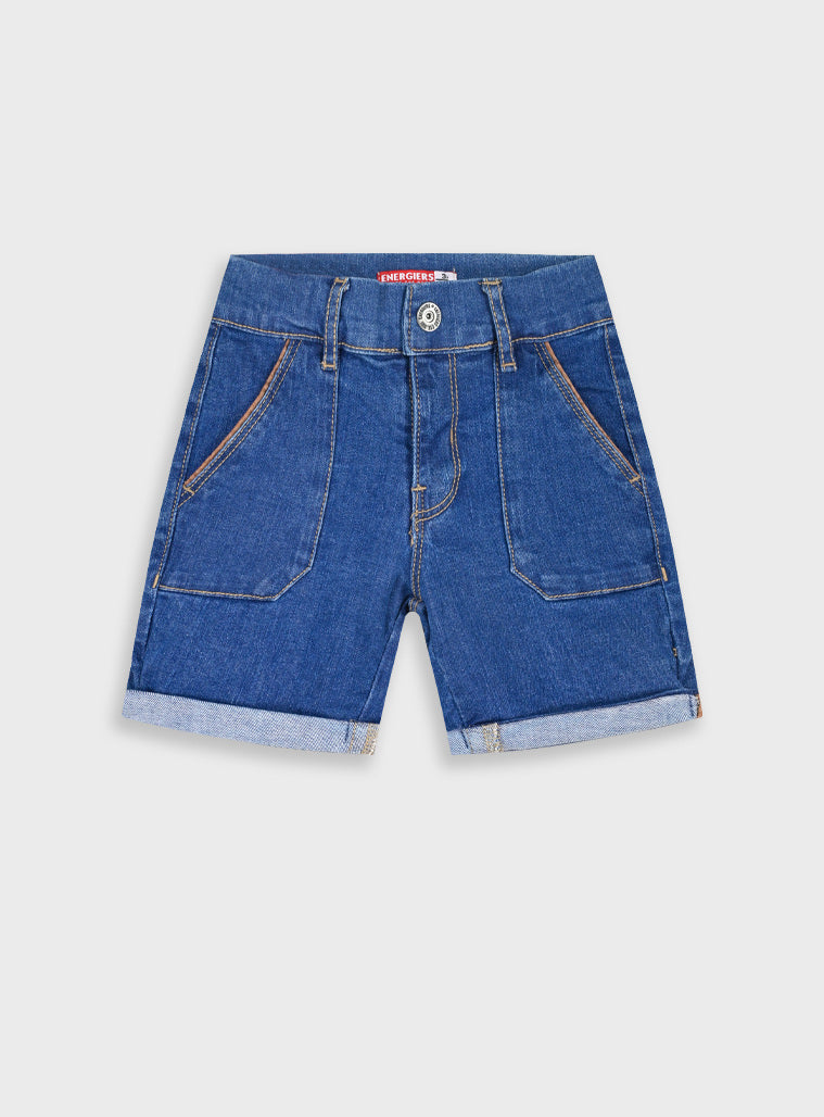 Calções de Ganga Elásticos com Bolsos | Apontamento Castanho