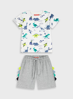 Conjunto Dinossauros Menino T-shirt e Calções Algodão Energiers