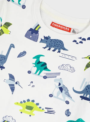 Conjunto Dinossauros Menino T-shirt e Calções Algodão Energiers