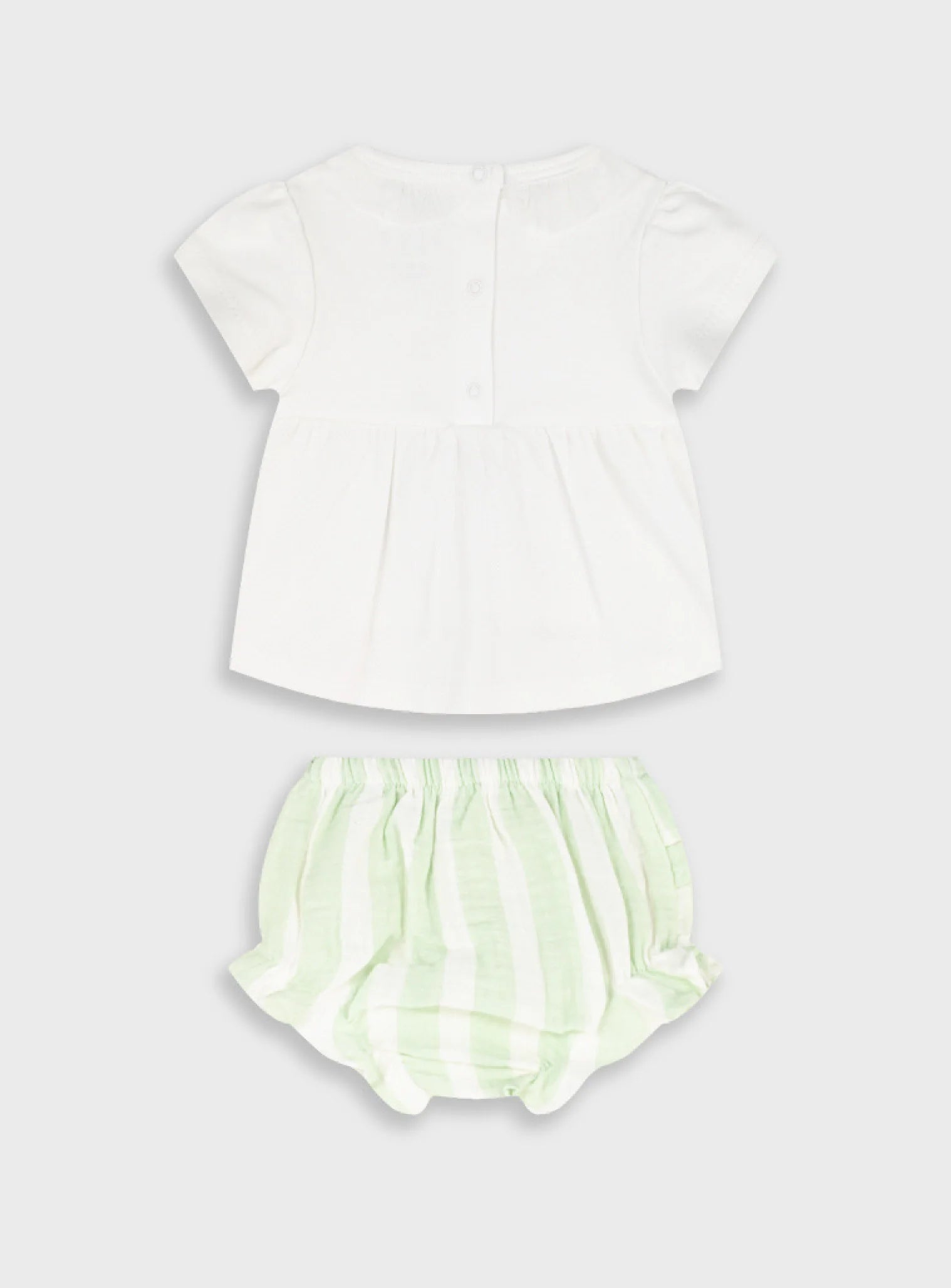 Conjunto Fofo Bebé Menina Florzinhas Verde Água | 6-18 Meses