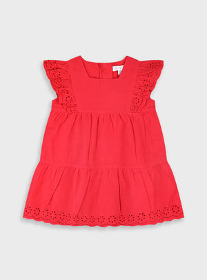 Vestido Bordado Inglês Bebé Menina | 100% Algodão 6-24 Meses