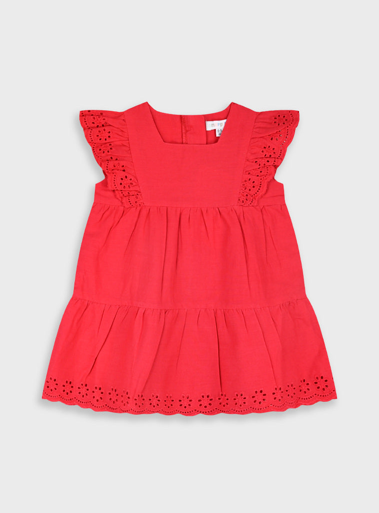 Vestido Bordado Inglês Bebé Menina | 100% Algodão 6-24 Meses
