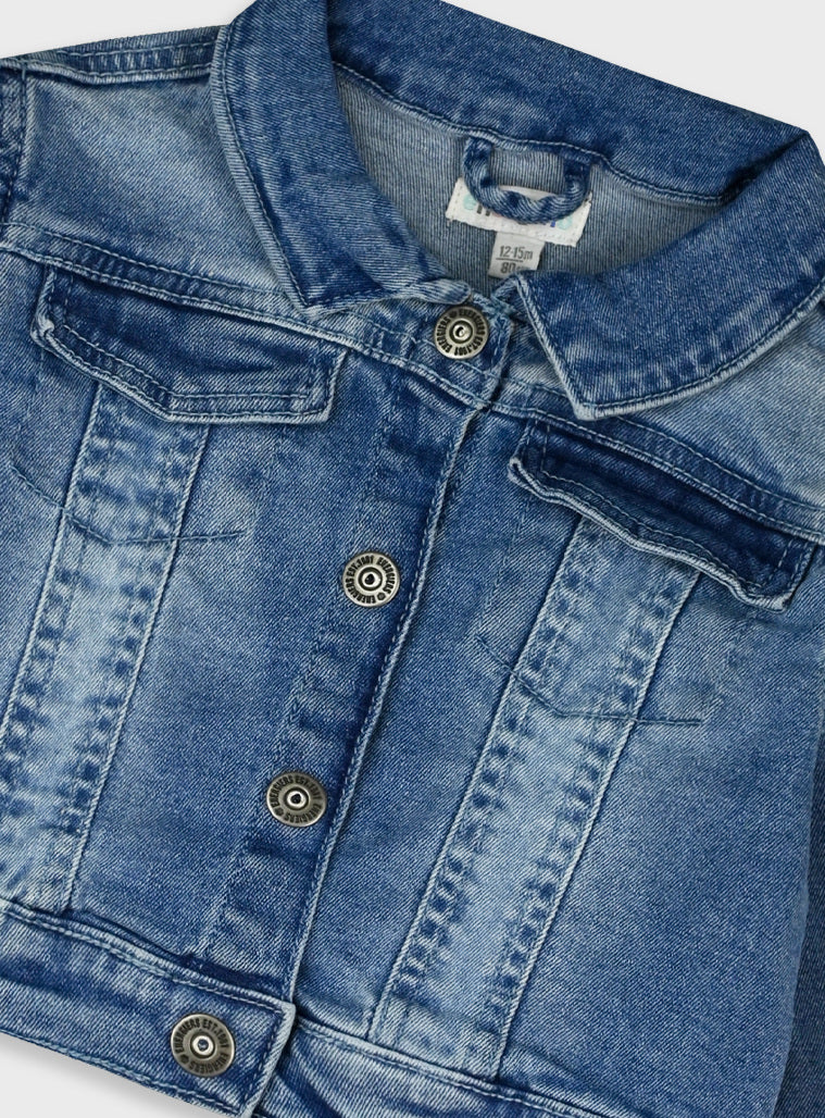 Blusão Ganga Elástica Bebé Menina com Folhos e Bolsinhos | 6-24 Meses