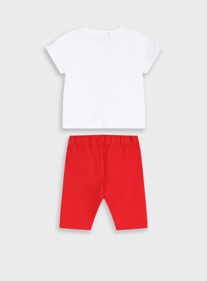 Conjunto T-shirt e Calções Bebé Menina Algodão | 6-24 Meses