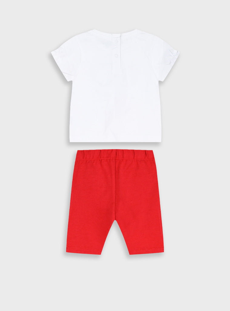 Conjunto T-shirt e Calções Bebé Menina Algodão | 6-24 Meses