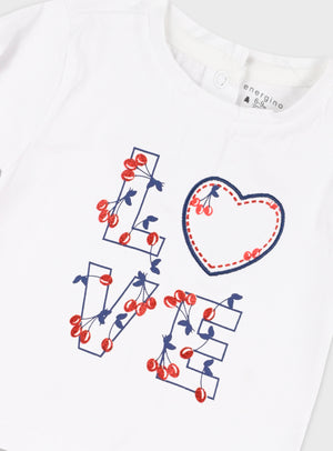 Conjunto T-shirt e Calções Bebé Menina Algodão | 6-24 Meses