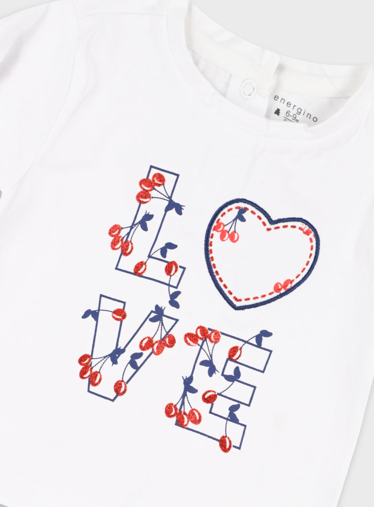 Conjunto T-shirt e Calções Bebé Menina Algodão | 6-24 Meses