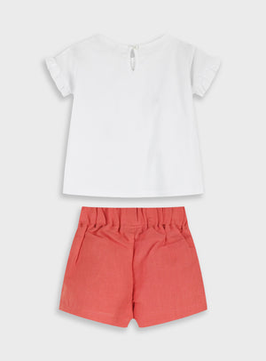 Conjunto Florzinhas Bebé | T-shirt e Calção de Algodão