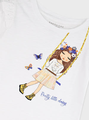 Conjunto T-shirt com Pantalona de Ganga – Menina