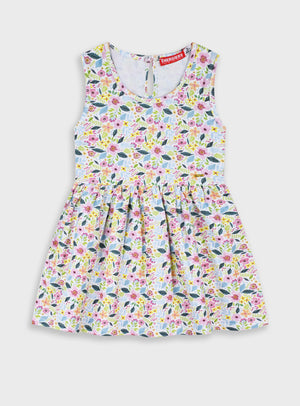 Vestido Menina Algodão Padrão Colorido Alegre | 5-6 Anos