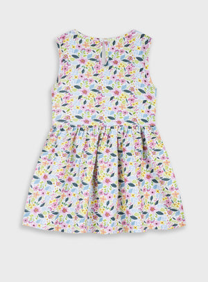 Vestido Menina Algodão Padrão Colorido Alegre | 5-6 Anos