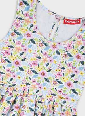 Vestido Menina Algodão Padrão Colorido Alegre | 5-6 Anos