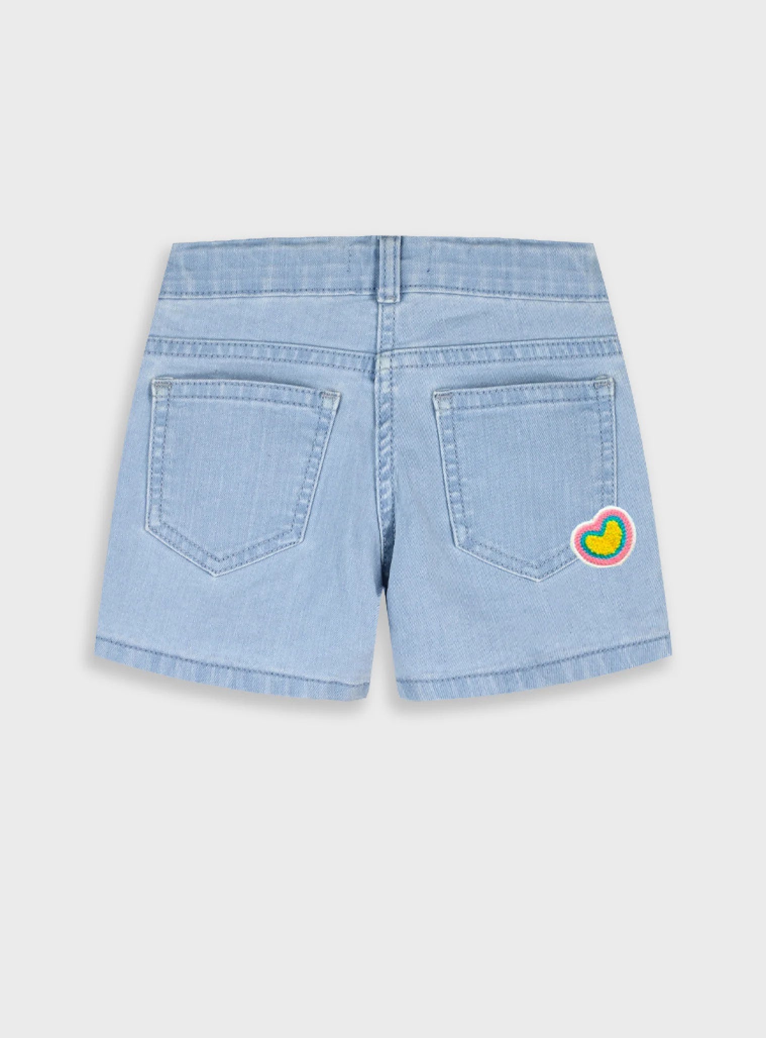 Calções Ganga Elástica com Coração | Menina 12 meses-6 Anos