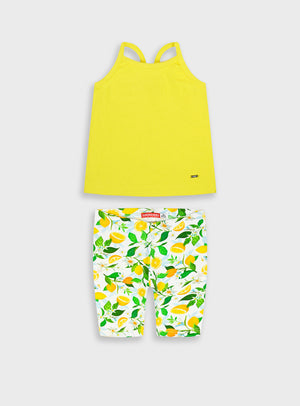 Conjunto Limões + Top Liso | Menina 12 meses-6 Anos
