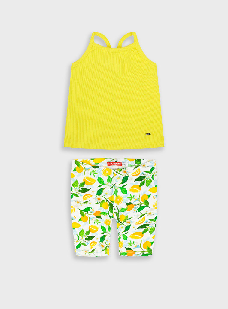 Conjunto Limões + Top Liso | Menina 12 meses-6 Anos