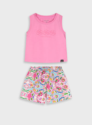 Conjunto Top e Calções Bebé | Look Casual Fresquinho