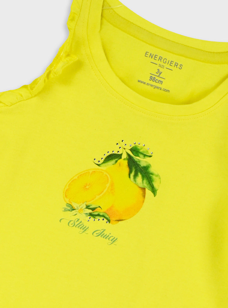 Conjunto Top de Cavas com Saia Calção Limões | Menina