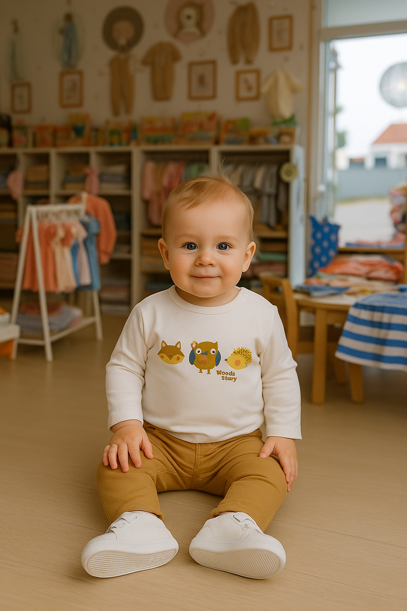 Camisola  Estampado Animais da Floresta 🌿🦊🦉🦔
