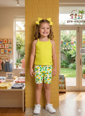 Conjunto Limões + Top Liso | Menina 12 meses-6 Anos