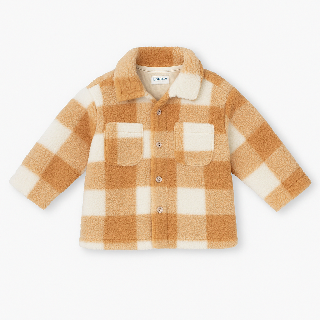 Casaco Axadrezado em Sherpa para Bebé – Quentinho e Estiloso até 24 Meses