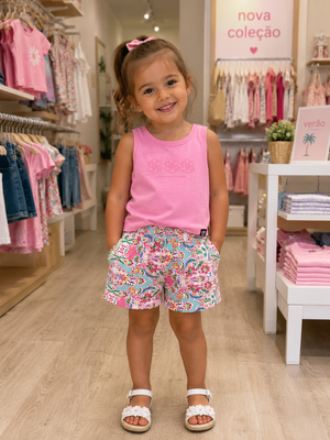 Conjunto Top e Calções Bebé | Look Casual Fresquinho