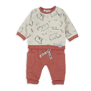 Fato de Treino Bebé “Lost in the Wild” – Bege e Terracota | Babybol