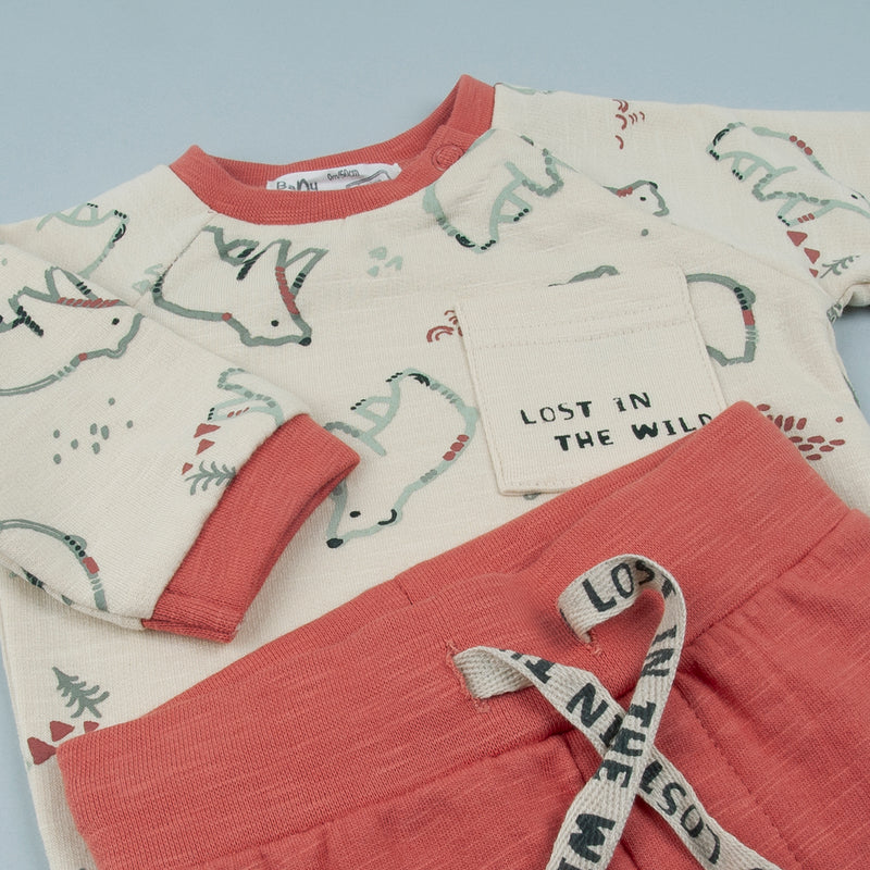 Fato de Treino Bebé “Lost in the Wild” – Bege e Terracota | Babybol