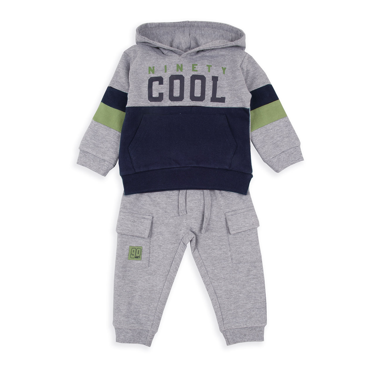 Fato de Treino Bebé “Ninety Cool” – Cinza, Azul Marinho e Verde | Babybol